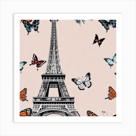 Paris With Butterflies 166 Art Print