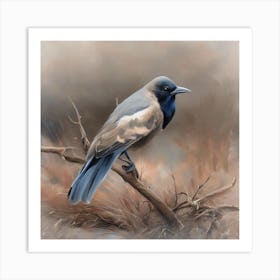 Bird in the mist Art Print