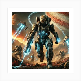 A Sci Fi Depiction Of Shocktrooper Exosuits, Heavi Art Print