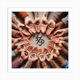 Tattooed Hands Art Print