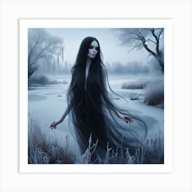 Woman In The Snow Art Print