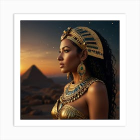 Egyptian Woman In Gold Art Print