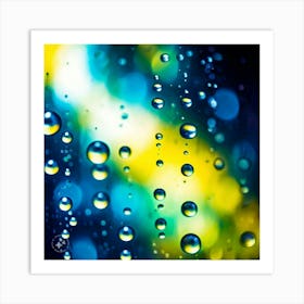 Raindrops Mid fall AI Art Print