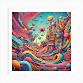 Psychedelic City Art Print