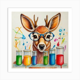 Deer With Glasses 4 Art Print