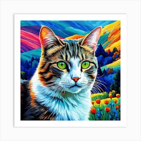 Cat Painting 4 Art Print