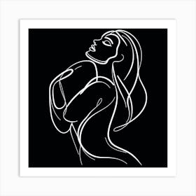 Line drawing of a Woman 3 Art Print