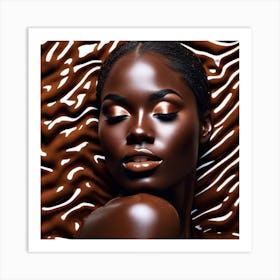 Beautiful African Woman With Chocolate Makeup Art Print