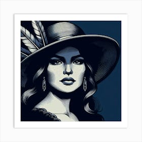 Lady In Hat Art Print