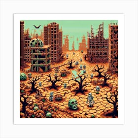8-bit post-apocalyptic wasteland 1 Art Print