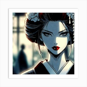 Geisha Creative Illustration Artwork 34 Art Print