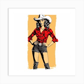 Pop Art Cowgirl Art Print