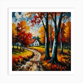 Autumn Road Art Print