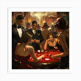 Gatsby's Gamble: Whispers and Wagers. Art Print