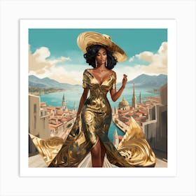 Gold Dress Art Print