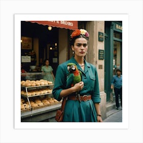 Frida Kahlo and the Bakery 3th Art Print