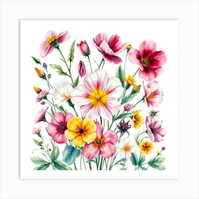 Watercolor Flowers 15 Art Print