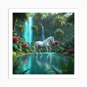 Unicorn In The Jungle Art Print