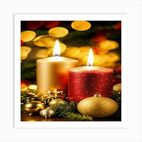 Christmas Candles 1 Art Print