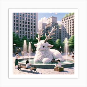 Fountain Goals Art Print