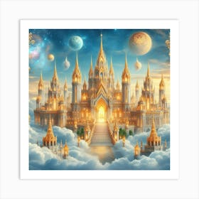 Fantasy Castle In The Sky 2 Art Print