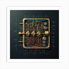 Default Create Unique Design Of Machine Diagram 0 Art Print