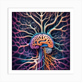 Human Brain And Nervous System 18 Art Print