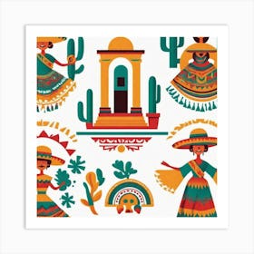 Mexican Women Art Print