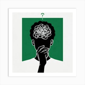 Man With A Question Mark Art Print