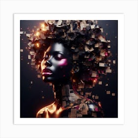 Black Woman With Afro Art Print