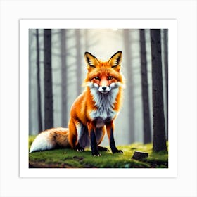 Fox In The Forest 5 Art Print