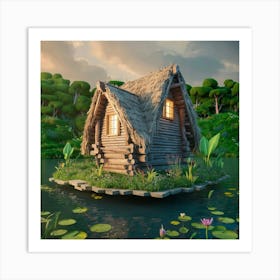 House On A Lake 4 Art Print