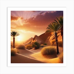 Sunset In The Desert 3 Art Print