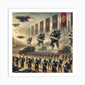 A Powerful Scene Illustrating The Militarization And Expansion Of The Martian Dominion Art Print