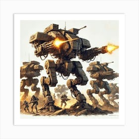 Mech Walkers Iron Commonwealth Art Print