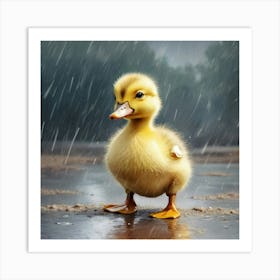 Duck In The Rain 9 Art Print