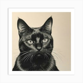 Black Cat Art Print