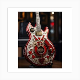 Heartstrings Monarchy Queen Of Hearts Guitar Elegance (2) Art Print