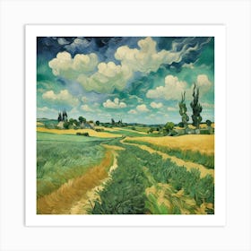 Green Wheat Fields Auvers Vincent Van Gogh Art Print 2 Art Print