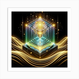 Golden Cube Art Print