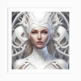 Woman In White Art Print