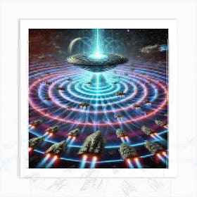 A Futuristic Sci Fi Scene Illustrating The Harmoni Art Print