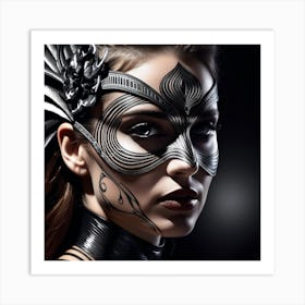 Beautiful Woman In A Mask 2 Art Print