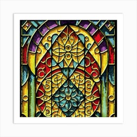 Picture of medieval stained glass windows 3 Art Print