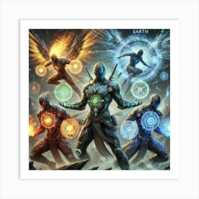 A Depiction Of Units With Mastery Over Fire, Earth Art Print