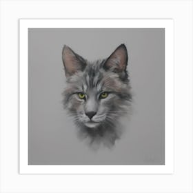 Grey Tabby Cat Art Print