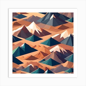 Low Poly Mountains Art Print