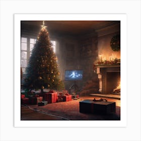 Christmas Tree In The Living Room 27 Art Print