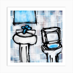 Bathroom Drawing Art Print