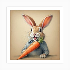 Rabbit With Carrot 2 Art Print